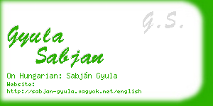 gyula sabjan business card